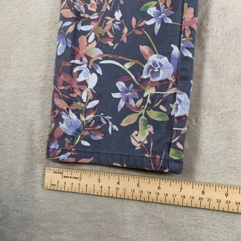 Gloria Vanderbilt Pants‎ Womens 4 Gray Floral Amanda Straight Leg Stretch Cotton - Picture 9 of 14